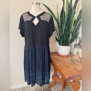 Harry Potter Black Lace Mesh Gothic Dress Torrid Size 3 Plus Size Wizard Crest‎